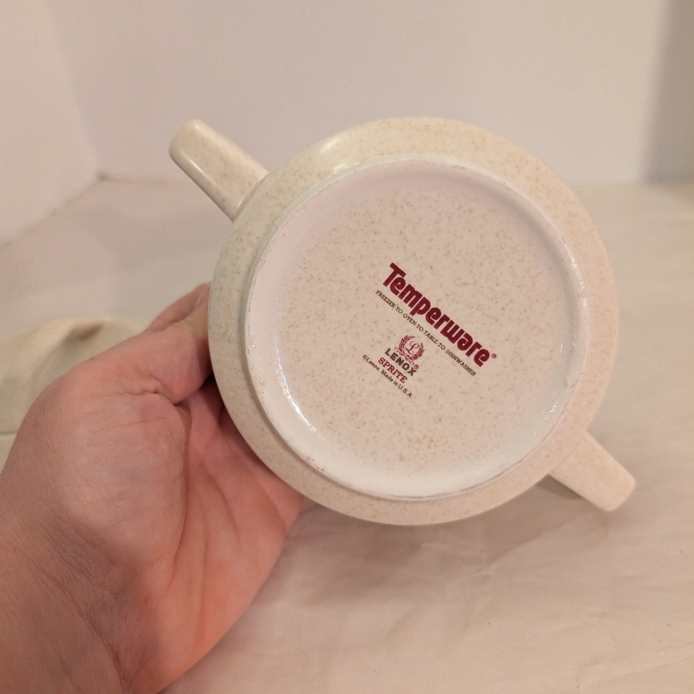 Vintage Temperware by Lenox Sprite Pattern Lidded Sugar Bowl - Picture 8 of 13